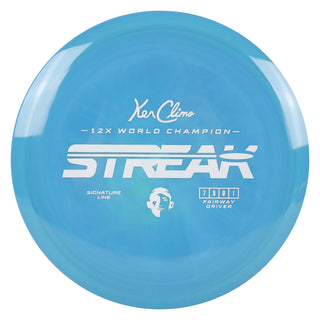 Climo Disc Golf Signature Line Prototype Streak Fairway Driver 7/5/0/1 Storm Blue/White 169 grams