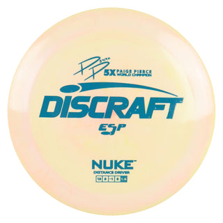 Discraft Disc Golf Paige Pierce ESP Nuke Distance Driver 13/5/-1/3 Peach/Turquoise 173-174g