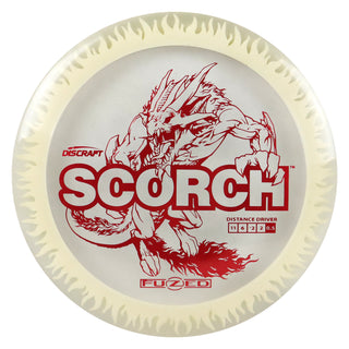 Discraft Disc Golf FuZed Line Scorch with Flame Pattern Distance Driver 11/6/-2/2 Clear with White Flame/Red 170-172g