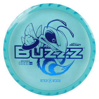 Discraft Disc Golf Fuzed Line Buzzz with Saw Pattern Midrange 5/4-1/1 Blue with White Saw/Blue 177-180g
