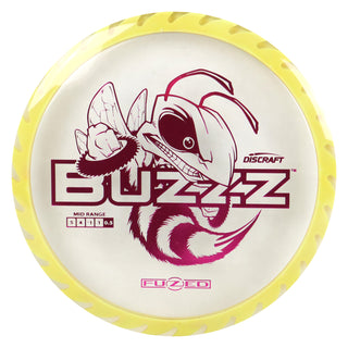 Discraft Disc Golf Fuzed Line Buzzz with Saw Pattern Midrange 5/4-1/1 Clear with Yellow Saw/Magenta 177-180g