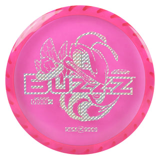 Discraft Disc Golf Fuzed Line Buzzz with Saw Pattern Midrange 5/4-1/1 Pink with Mint Saw/Holo Prisms 173-174g
