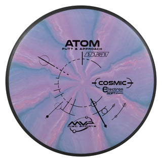 MVP Disc Golf Cosmic Electron Atom Soft Putter 3/3/0/1 Dark Purple Pink 175 grams