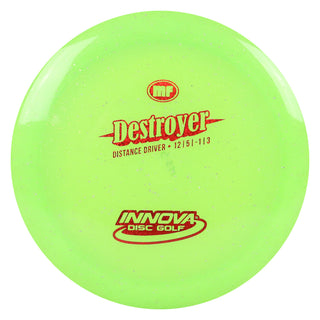 Innova Disc Golf Champion Metal Flake Destroyer Distance Driver 12/5/-1/3 Lime Green/Red Shimmer 173 grams