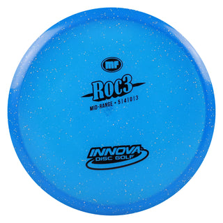 Innova Disc Golf Champion Metal Flake Roc3 Midrange Disc 5/4/0/3 Blue/Black 176 grams