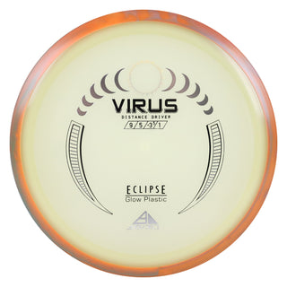 Axiom Disc Golf Eclipse Glow Virus Distance Driver 9/5/-3.5/1 Glow/Orange Grey 174 grams