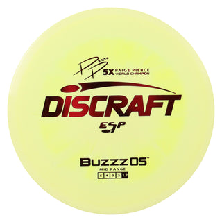 Discraft Disc Golf Paige Pierce ESP Buzzz OS Midrange 5/4/0/3 Pastel Yellow/Red 170-172g
