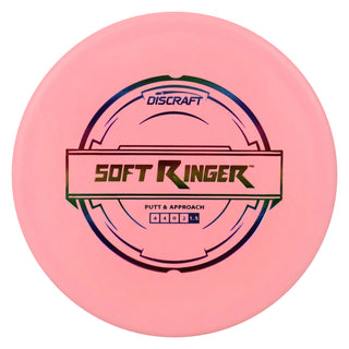 Discraft Disc Golf Putter Line Soft Ringer Putter 4/4/0/2 Soft Pink/Rainbow 170-172g