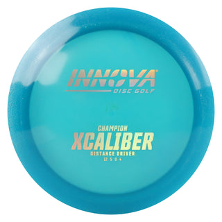 Innova Disc Golf Champion Xcaliber Distance Driver 12/5/0/4 Aqua Blue/Gold Holo 169 grams