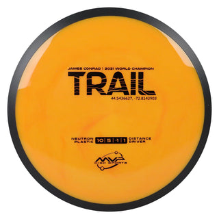 MVP Disc Golf James Conrad Neutron Trail Distance Driver 10/5/-1/1 Mango 174 grams
