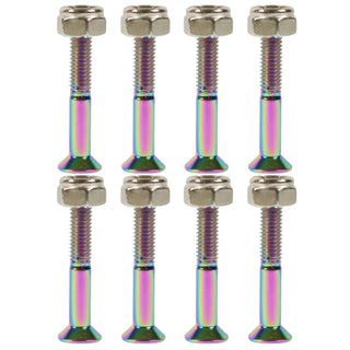 Dime Bag Skateboard Mounting Hardware 1.25" Phillips Oil Slick Bolts / Silver Nuts