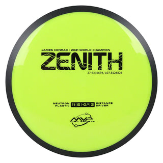 MVP Disc Golf James Conrad Neutron Zenith Distance Driver 11/5/-0.5/2 DayGlo 173 grams