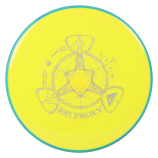 Axiom Disc Golf Neutron Proxy Soft Putter 3/3/-1/0.5 Yellow/Blue Green 172 grams