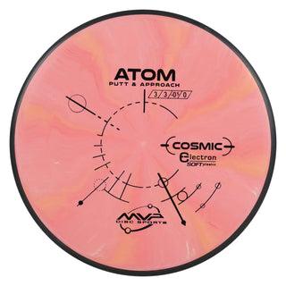 MVP Disc Golf Cosmic Electron Atom Soft Putter 3/3/0/1 Peach Mango 167 grams