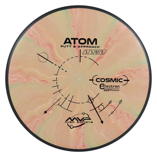MVP Disc Golf Cosmic Electron Atom Soft Putter 3/3/0/1 Tan Red 168 grams