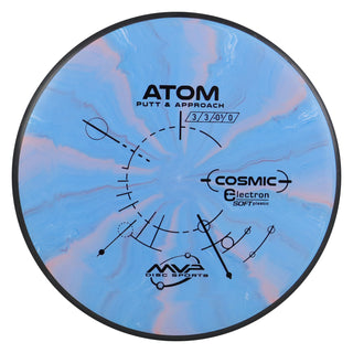 MVP Disc Golf Cosmic Electron Atom Soft Putter 3/3/0/1 Blue Pink 167 grams
