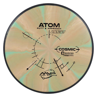 MVP Disc Golf Cosmic Electron Atom Firm Putter 3/3/0/1 Tan Aqua 165 grams