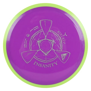 Axiom Disc Golf Neutron Insanity Distance Driver 9/5/-2/1.5 Purple/Yellow 164 grams