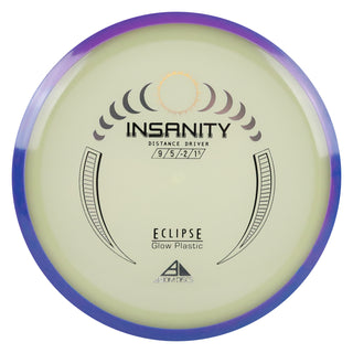 Axiom Disc Golf Eclipse Glow Insanity Distance Driver 9/5/-2/1.5 Glow/Navy Purple 169 grams