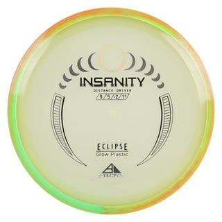 Axiom Disc Golf Eclipse Glow Insanity Distance Driver 9/5/-2/1.5 Glow/Orange Lime 168 grams