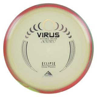 Axiom Disc Golf Eclipse Glow Virus Distance Driver 9/5/-3.5/1 Glow/Red Yellow 167 grams