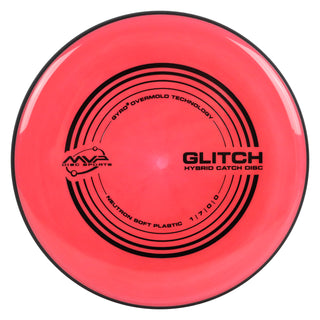 MVP Disc Golf Neutron Soft Glitch Putter Hybrid Catch 1/7/0/0 Neon Red 145 grams