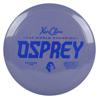 Climo Disc Golf Signature Line Osprey Distance Driver 10/6/-3/1 Slate Purple Shimmer/Navy 169 grams