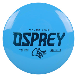 Climo Disc Golf Major Line First Run Osprey Distance Driver 10/6/-3/1 Blue/Turquoise 174 grams