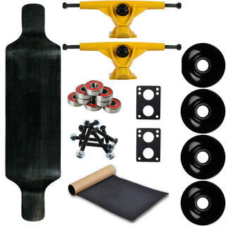 Moose Longboard 9.4" x 38" Drop Down Stained Black (All Parts Included)