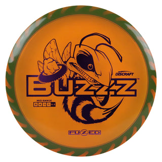 Discraft Disc Golf Fuzed Line Buzzz with Saw Pattern Midrange 5/4/-1/1 Burnt Orange with Black Saw/Purple 167-169g