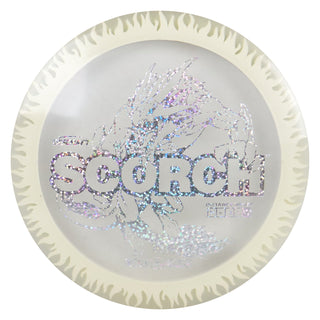 Discraft Disc Golf FuZed Line Scorch with Flame Pattern Distance Driver 11/6/-2/2 Clear with White Flame/Holo Stars 170-172g