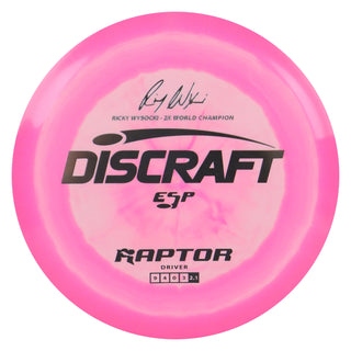 Discraft Disc Golf Ricky Wysocki Signature Series ESP Raptor Driver 9/4/0/3 Pink/Silver 173-174g