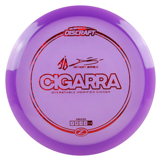 Discraft Disc Golf Anthony Barela Signature Series Z Line Cigarra Driver 7/6/-1/2 Purple/Red Shatter 175g