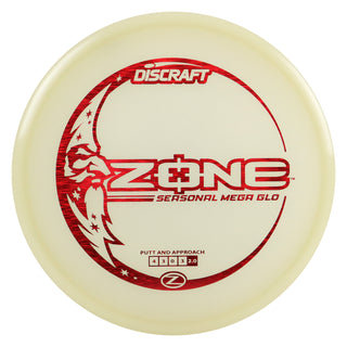 Discraft Disc Golf Seasonal Mega-Glo Zone Putter 4/3/0/3 Red Lines 173-174g