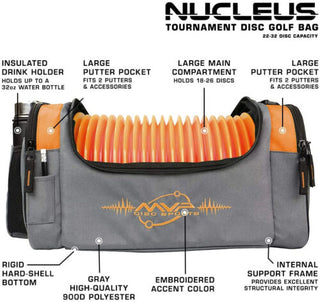 MVP Disc Golf Tournament Bag Nucleus Version 2 Gray/Orange