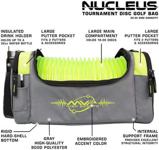 MVP Disc Golf Tournament Bag Nucleus Version 2 Gray/Lime