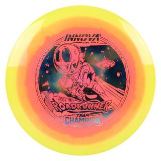 Innova Disc Golf Team Champion Series Holly Finley Halo Champion Roadrunner 9/5/-4/1 Yellow Peach/Blue Metallic 170 grams