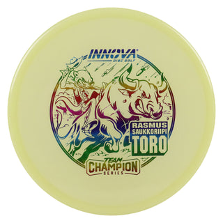 Innova Disc Golf Team Champion Series Rasmus Saukkoriipi Proto Glow Champion Toro 4/2/1/3 Glow/Rainbow 173 grams