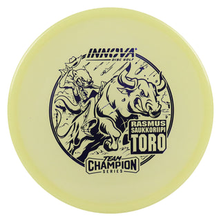 Innova Disc Golf Team Champion Series Rasmus Saukkoriipi Proto Glow Champion Toro 4/2/1/3 Glow/Indigo 173 grams