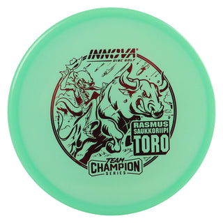 Innova Disc Golf Team Champion Series Rasmus Saukkoriipi Proto Glow Champion Toro 4/2/1/3 Aqua Glow/Maroon 173 grams