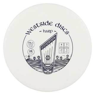 Westside Discs Disc Golf BT Medium Harp Midrange 4/3/0/3 White/Blue 174 grams