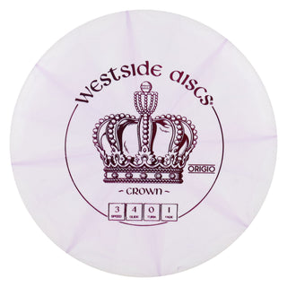 Westside Discs Disc Golf Origio Burst Crown Putter 3/4/0/1 White Purple/Purple 174 grams