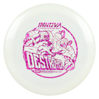 Innova Disc Golf Star Destroyer Distance Driver 12/5/-1/3 White/Magenta Shatter 145 grams