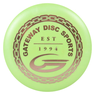 Gateway Disc Golf Evolution Frosty Wizard Putter 2/3/0/2 Lime/Rose Gold 174 grams