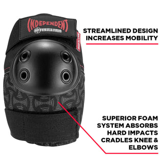 187 Killer Pads Skateboard Combo Pack Independent Knee/Elbow Black Size S/M