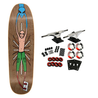 New Deal Skateboard Complete Vallely Alien Screen Print Brown 9.18" x 32"