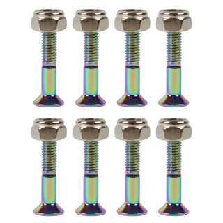 Dime Bag Skateboard Mounting Hardware 1" Phillips Oil Slick Bolts / Silver Nuts