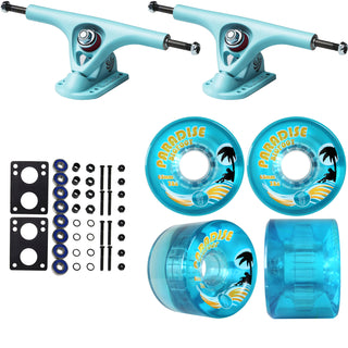 Paris Longboard Trucks, Wheels, Hardware, and Abec 7 Bearings Kit - V2 180 Blue + Bigfoot 65mm 78A Blue