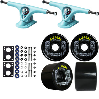 Paris Longboard Trucks, Wheels, Hardware, and Abec 7 Bearings Kit - V2 180 Blue + Bigfoot 76mm 80A Black