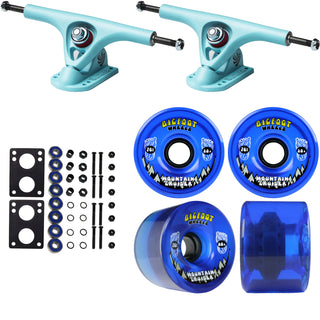 Paris Longboard Trucks, Wheels, Hardware, and Abec 7 Bearings Kit - V2 180 Blue + Bigfoot 76mm 80A Blue